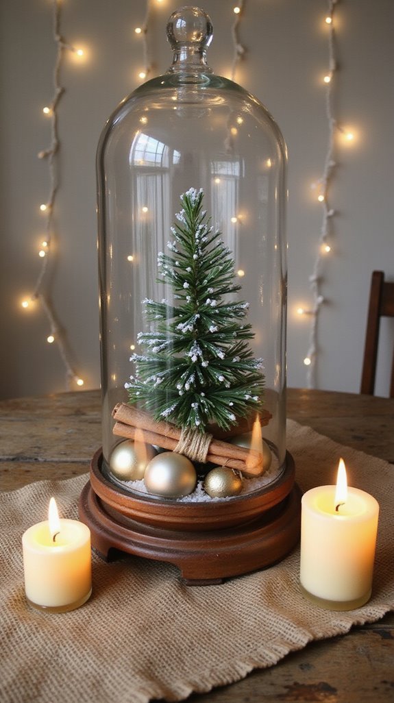 antique cloche holiday decor