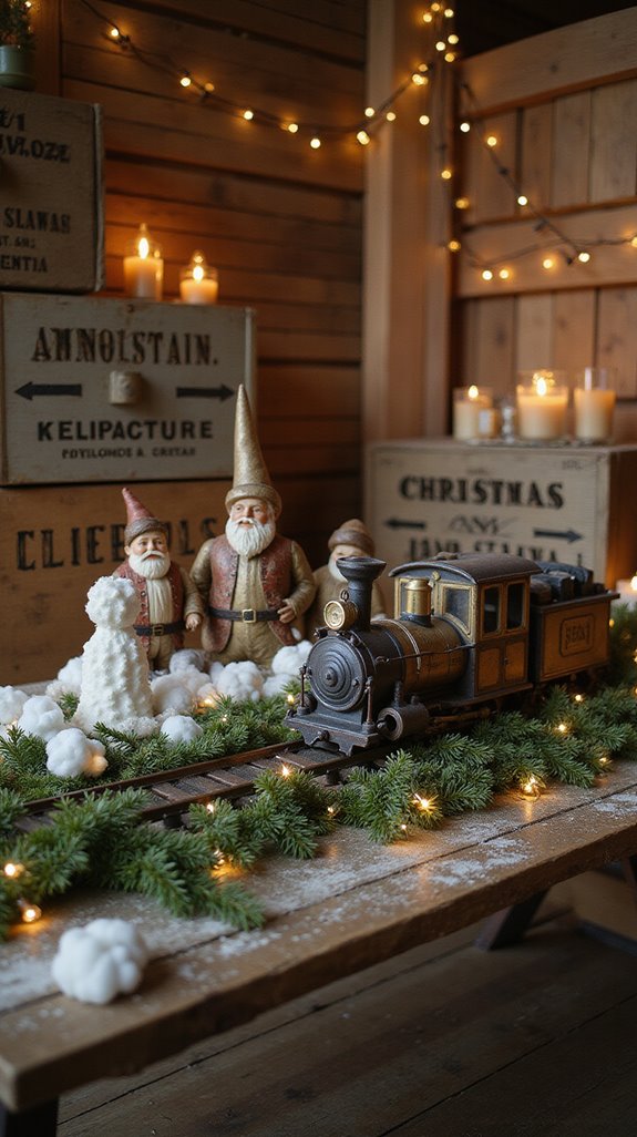 antique train centerpiece magic