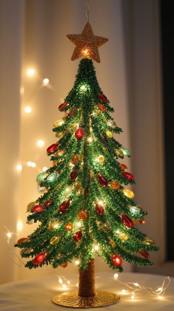 beaded christmas tree mobile