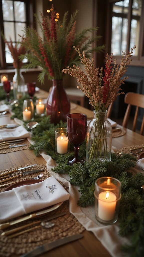 bohemian festive table centerpiece