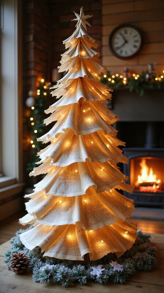 book page holiday tree