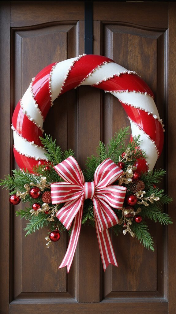 candy cane holiday wreath