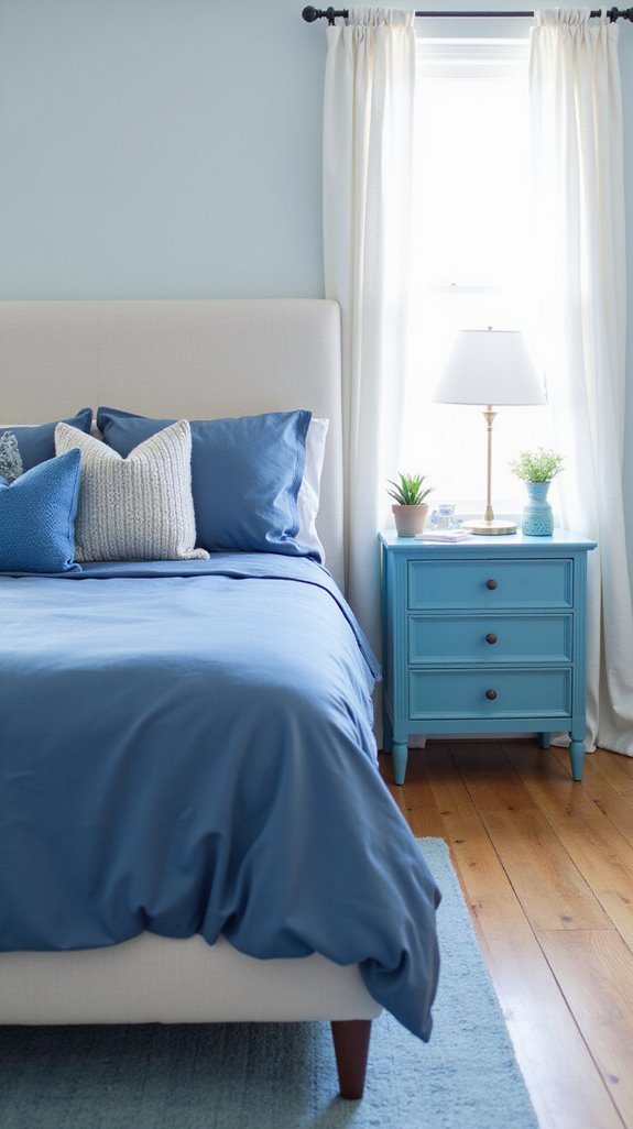 cerulean nightstand adds tranquility