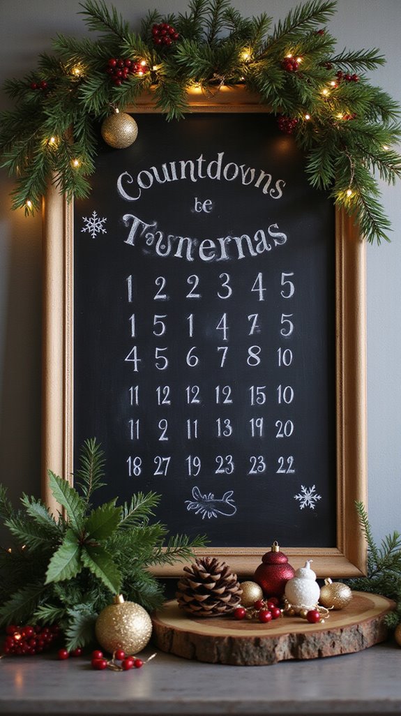 chalkboard holiday countdown decoration