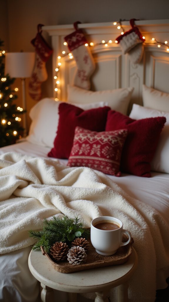 charming stockings on bedpost