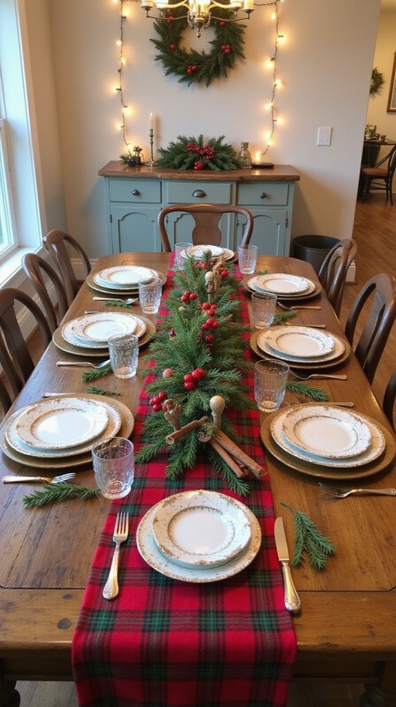 cheerful plaid dining decor