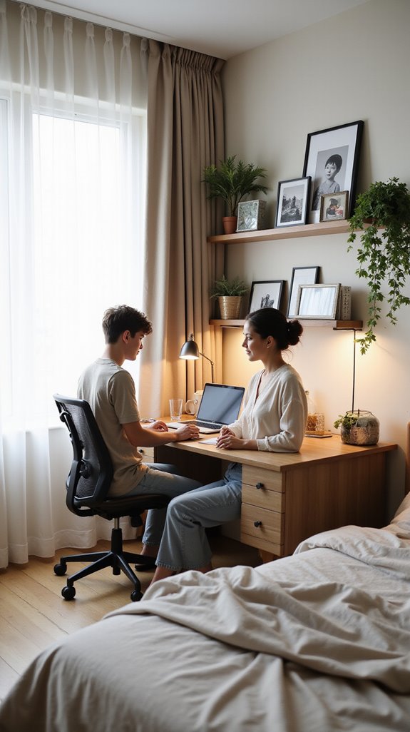 collaborative bedroom workspace design