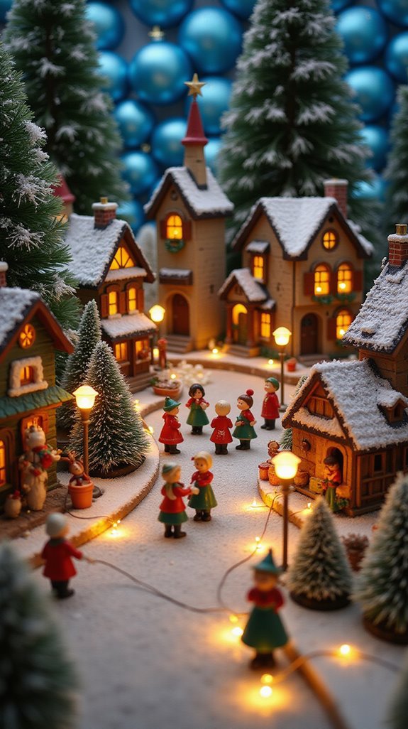 colorful christmas village displays