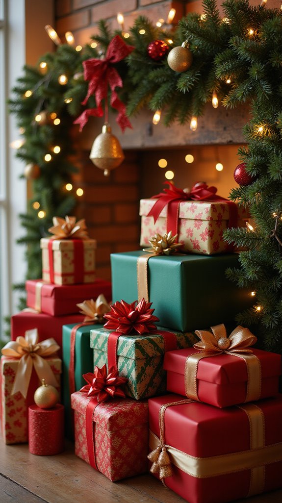 colorful gift stacking ideas