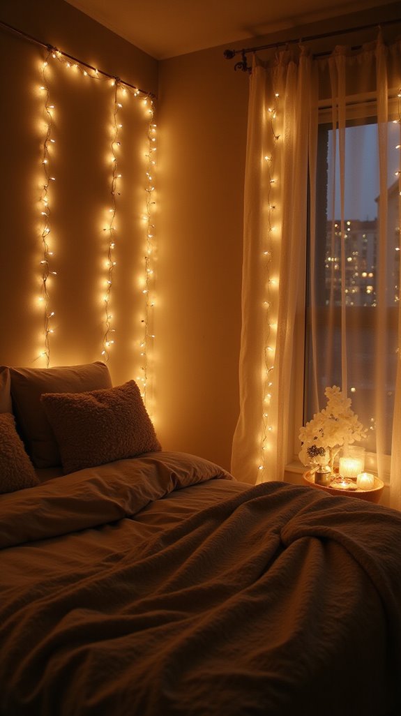 cozy ambiance with string lights