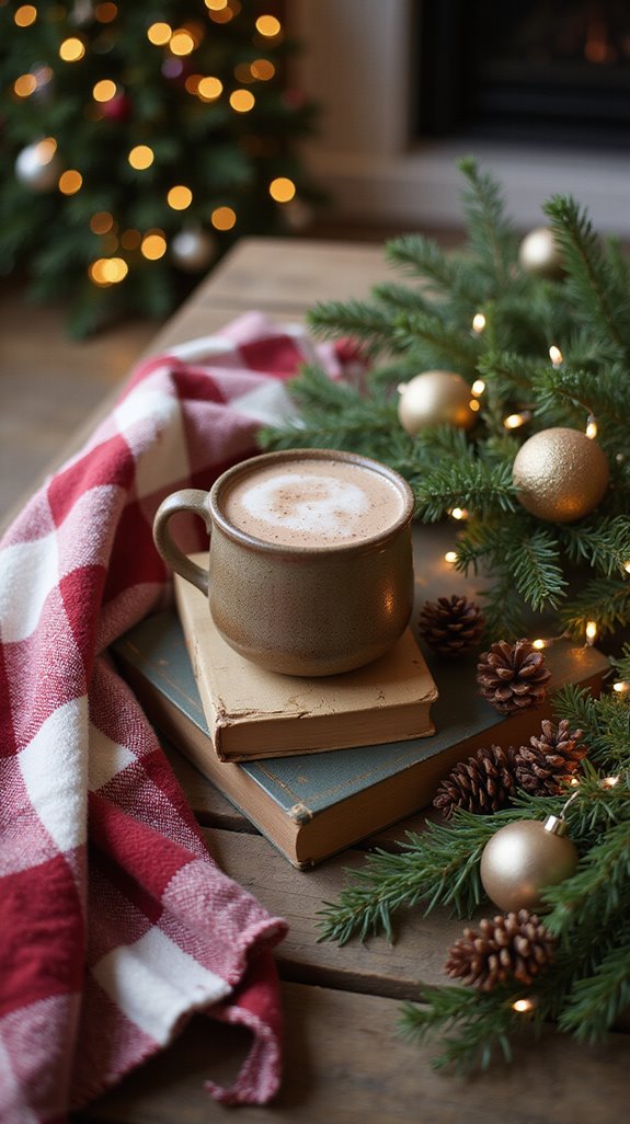 cozy blanket and festive mug