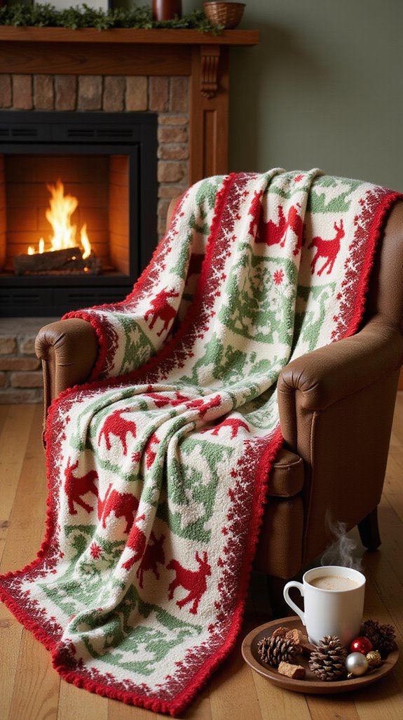 cozy christmas pattern blankets
