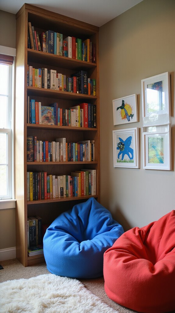 cozy colorful reading nook