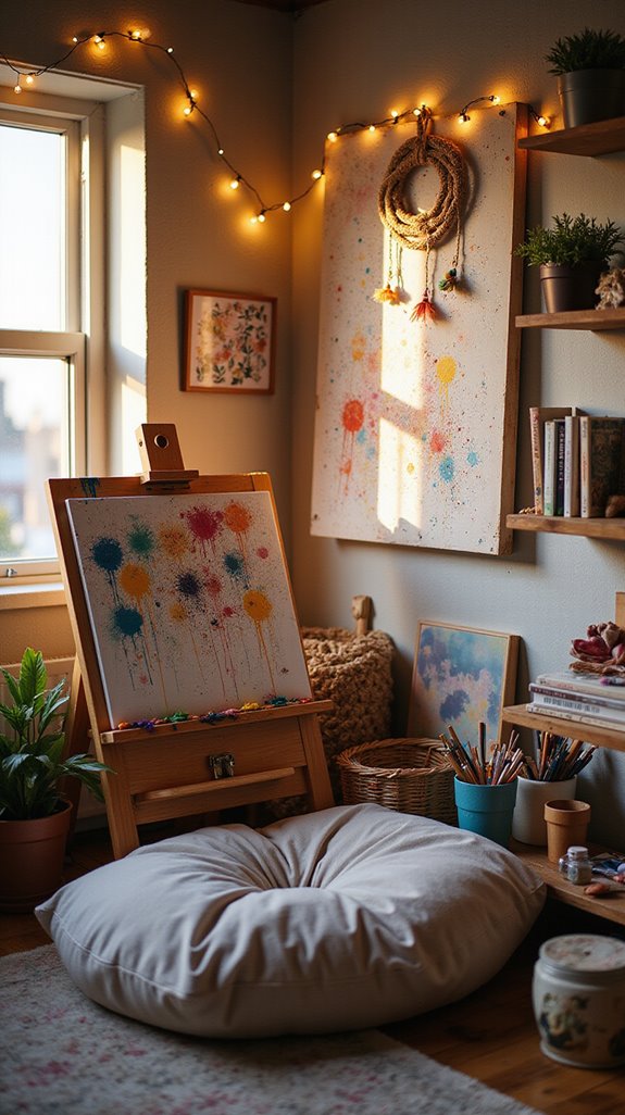 cozy creative art corner