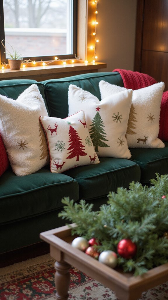 cozy festive throw pillows