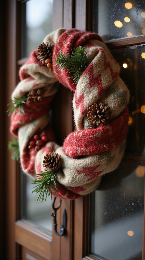 cozy flannel holiday wreath