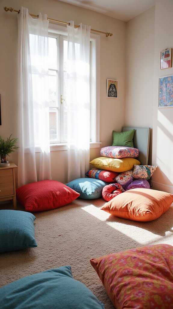 cozy floor cushion arrangements
