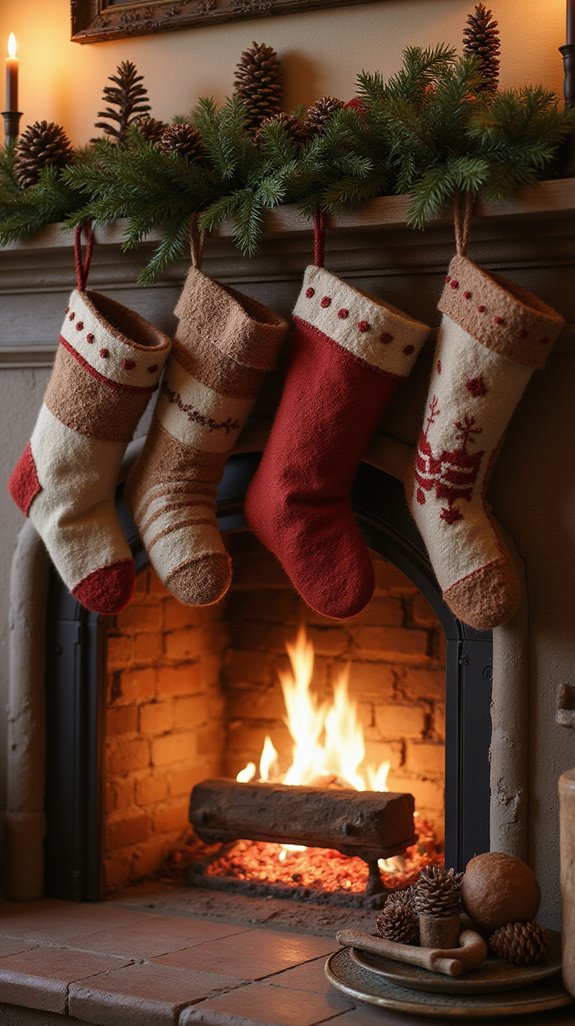 cozy handcrafted holiday stockings
