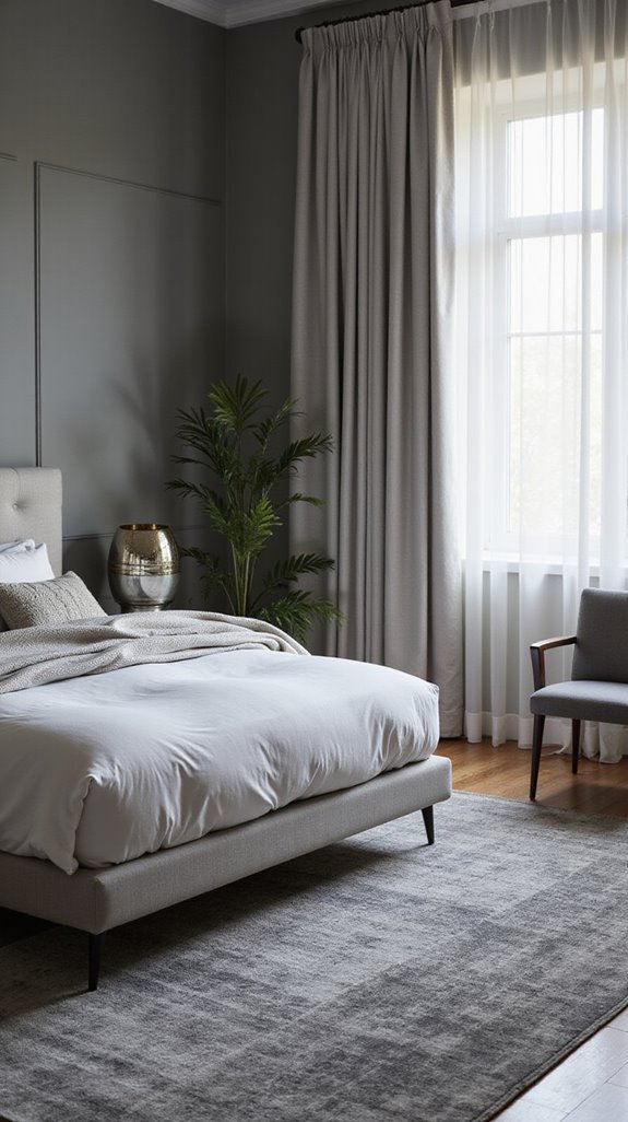 cozy layered grey rugs