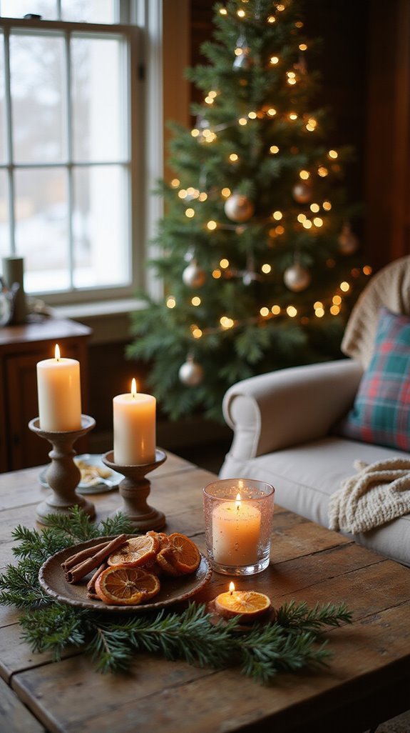 cozy winter scented candles