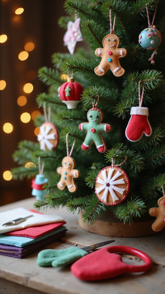 creative felt tree decorations