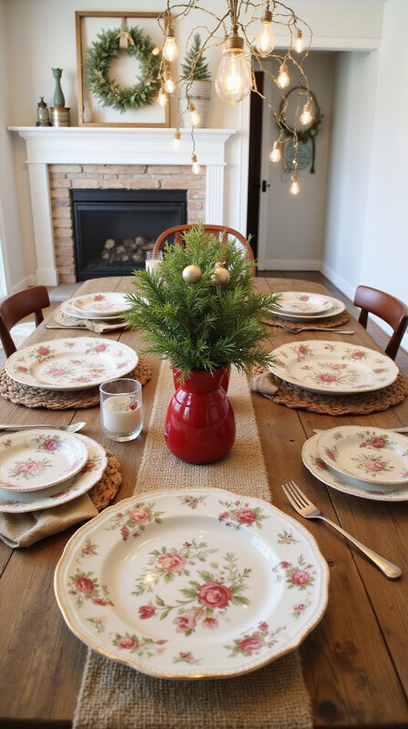 eclectic vintage holiday table