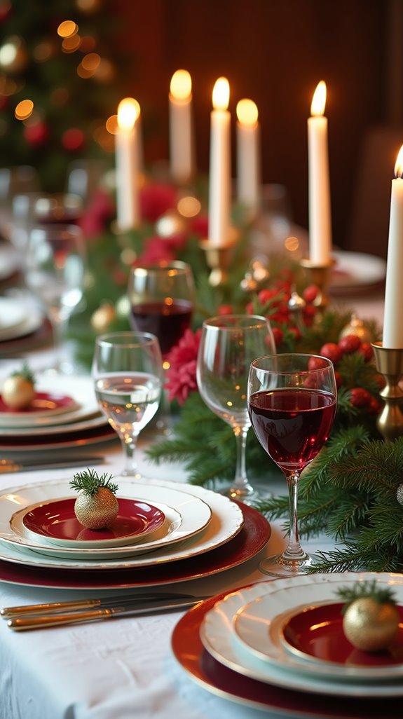 elegant holiday dinner settings