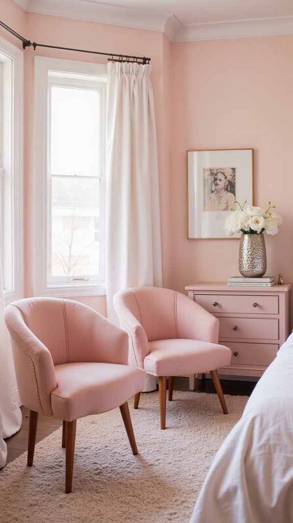 elegant pink accent chairs
