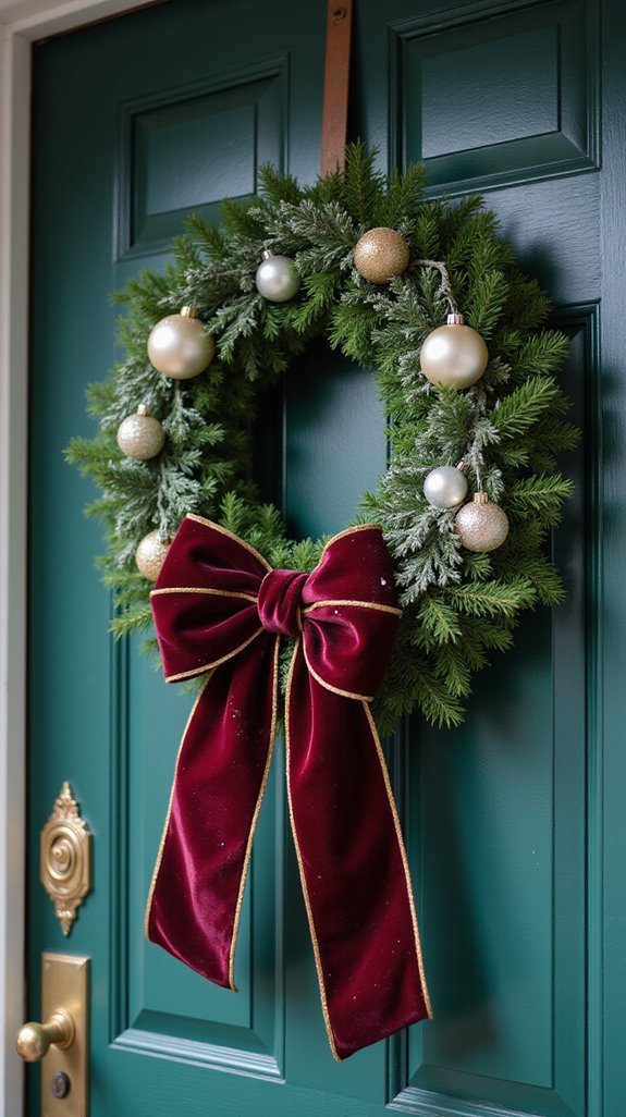 elegant velvet bow wreath