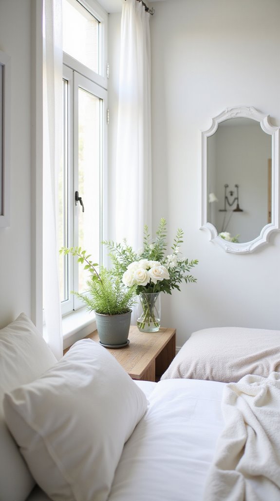 elegant white framed mirrors