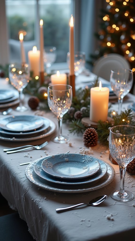 enchanting winter themed tableware