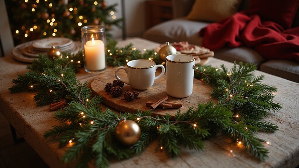 festive coffee table styling