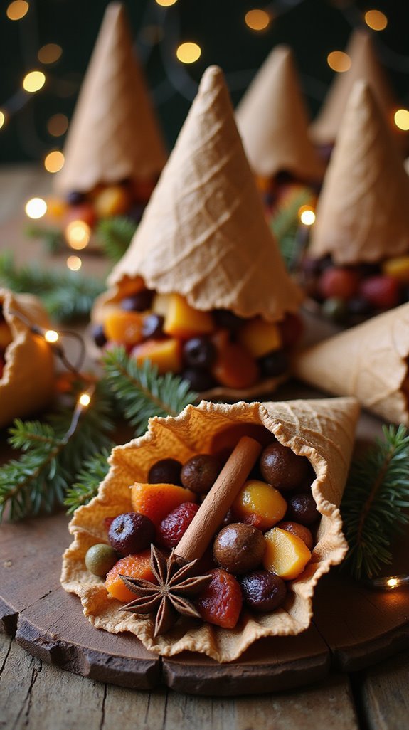festive edible cone decor
