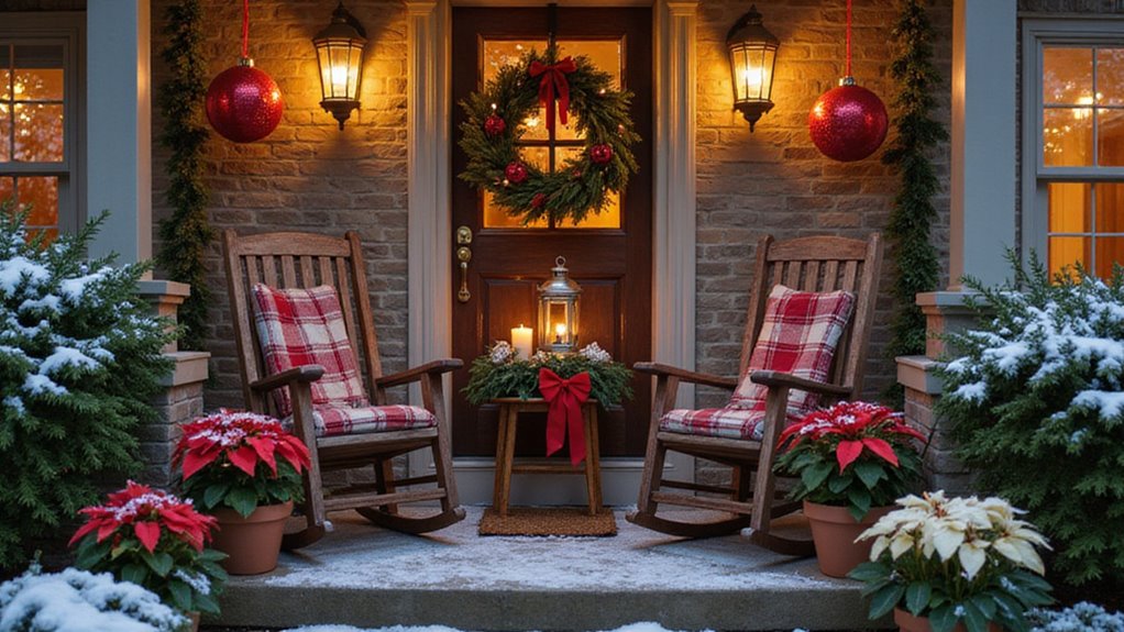 festive front porch decoration
