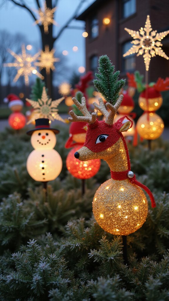 festive garden decoration stakes