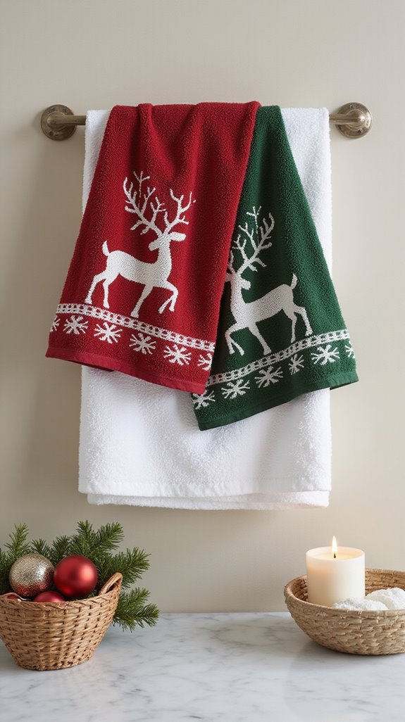 festive holiday bathroom decor
