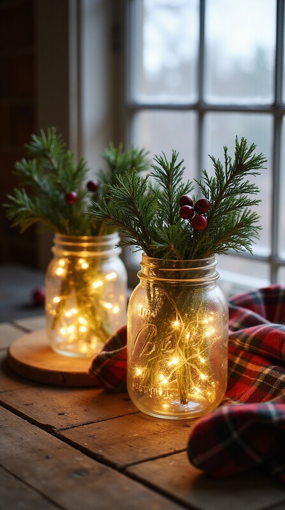 festive mason jar lights
