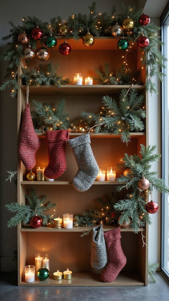 festive open shelving decor