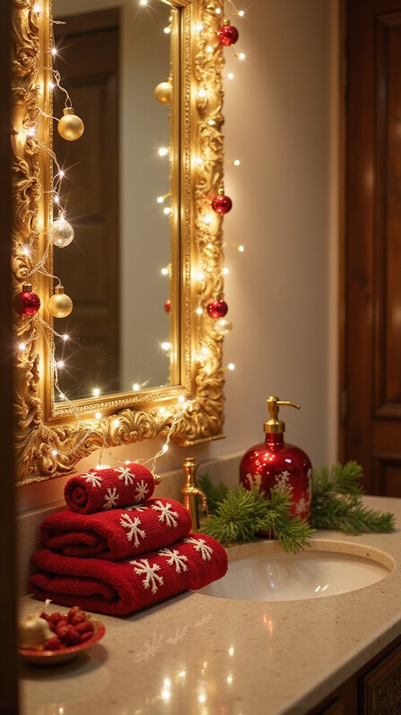festive ornament framed mirrors