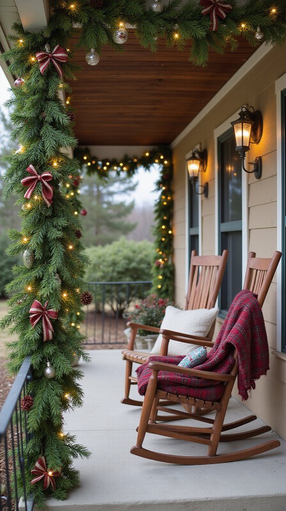 festive outdoor railing decor