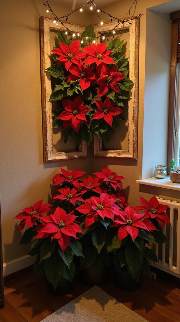 festive poinsettia wall decor