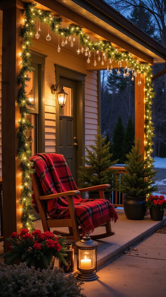 festive porch string lights