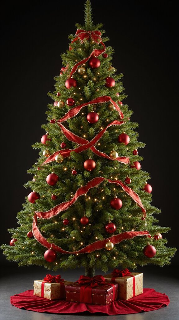 festive red and green