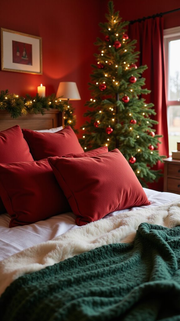 festive red and green decor