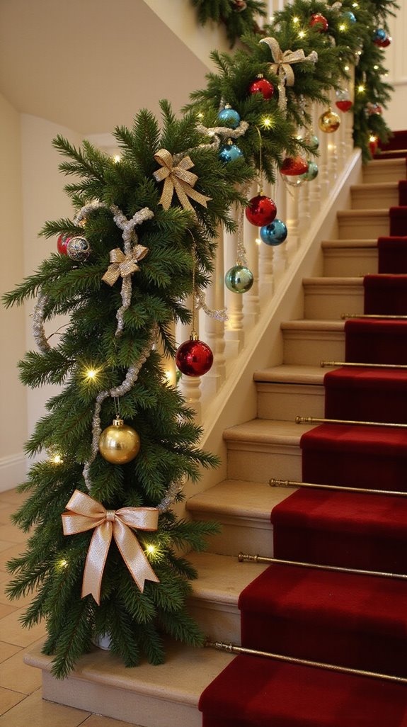 festive ribbons and ornaments