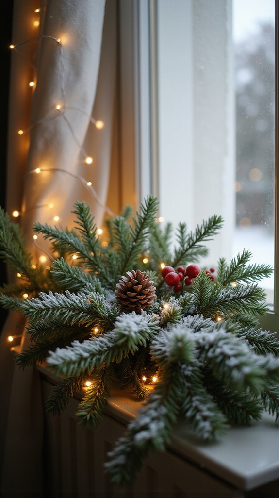festive window box greenery