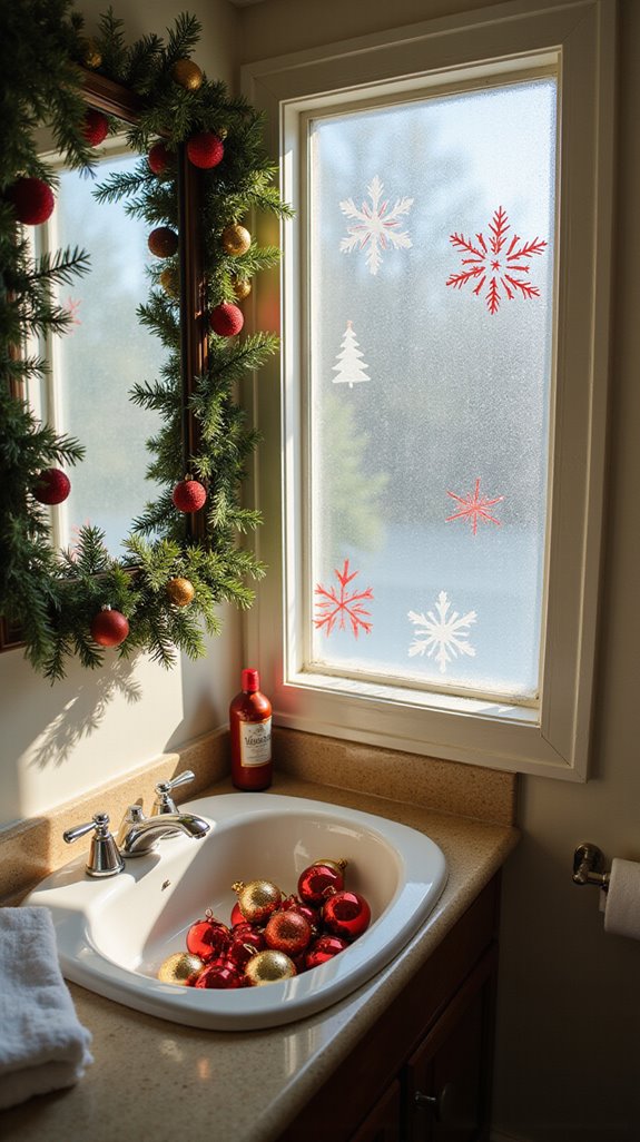festive window sticker decor