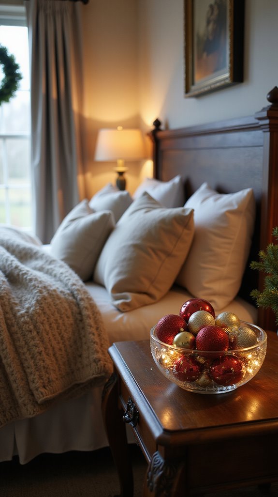 glittering ornaments in bowls
