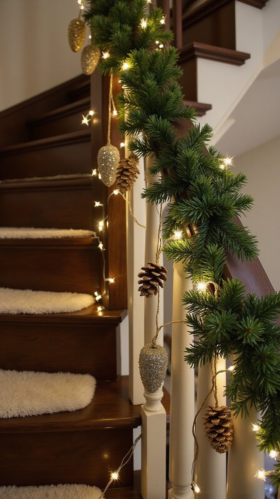 glittery hanging pinecone decor