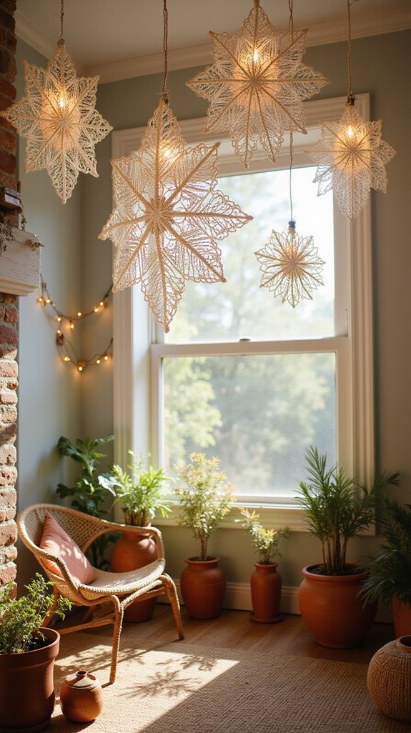 handmade crochet snowflake decor